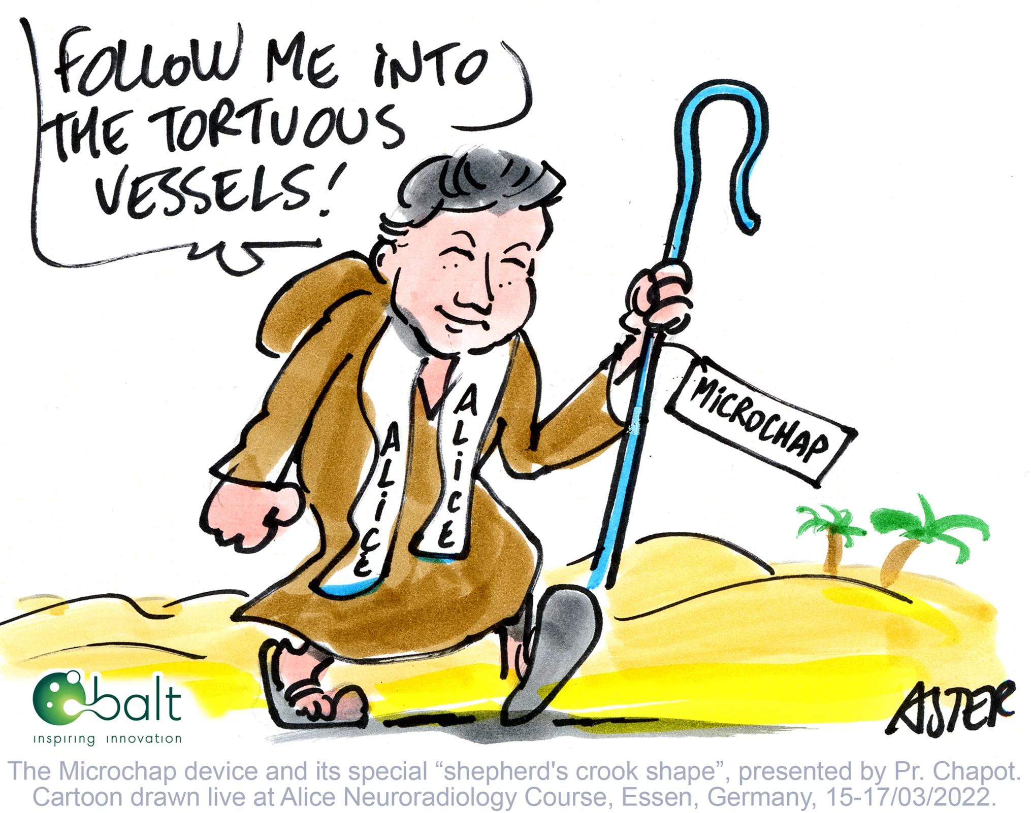 Caricature en direct au congrès ALICE 2022, dédié au secteur de la santé
